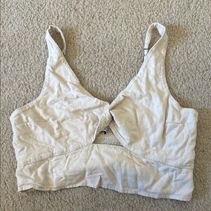 Women's  Abercrombie Tie Cream Crop Top